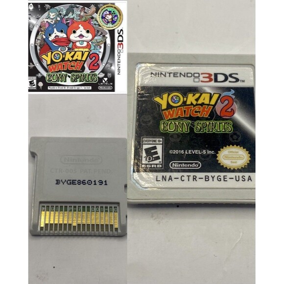 Yo-Kai Watch 2: Bony Spirits (Nintendo 3DS 2016) Authentic Tested Cartridge Only - Picture 1 of 3